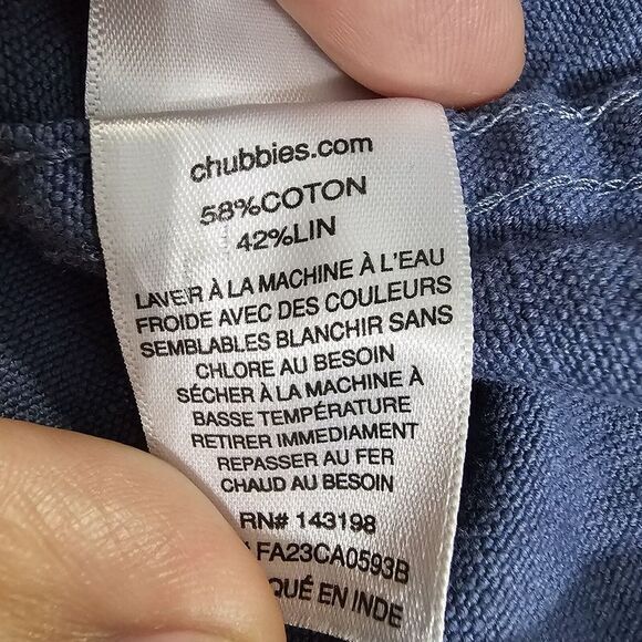 Chubbies Mens XXL,‎ 2XL Aztec Print Short Sleeve Navy Blue Shirt Cotton Linen - Picture 5 of 7